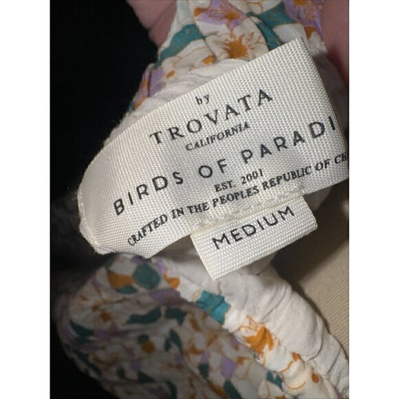 Birds of Paradise Trovata Floral Print Midi Full Skirt Lattice Vine Sz: Med NWT - Picture 7 of 7